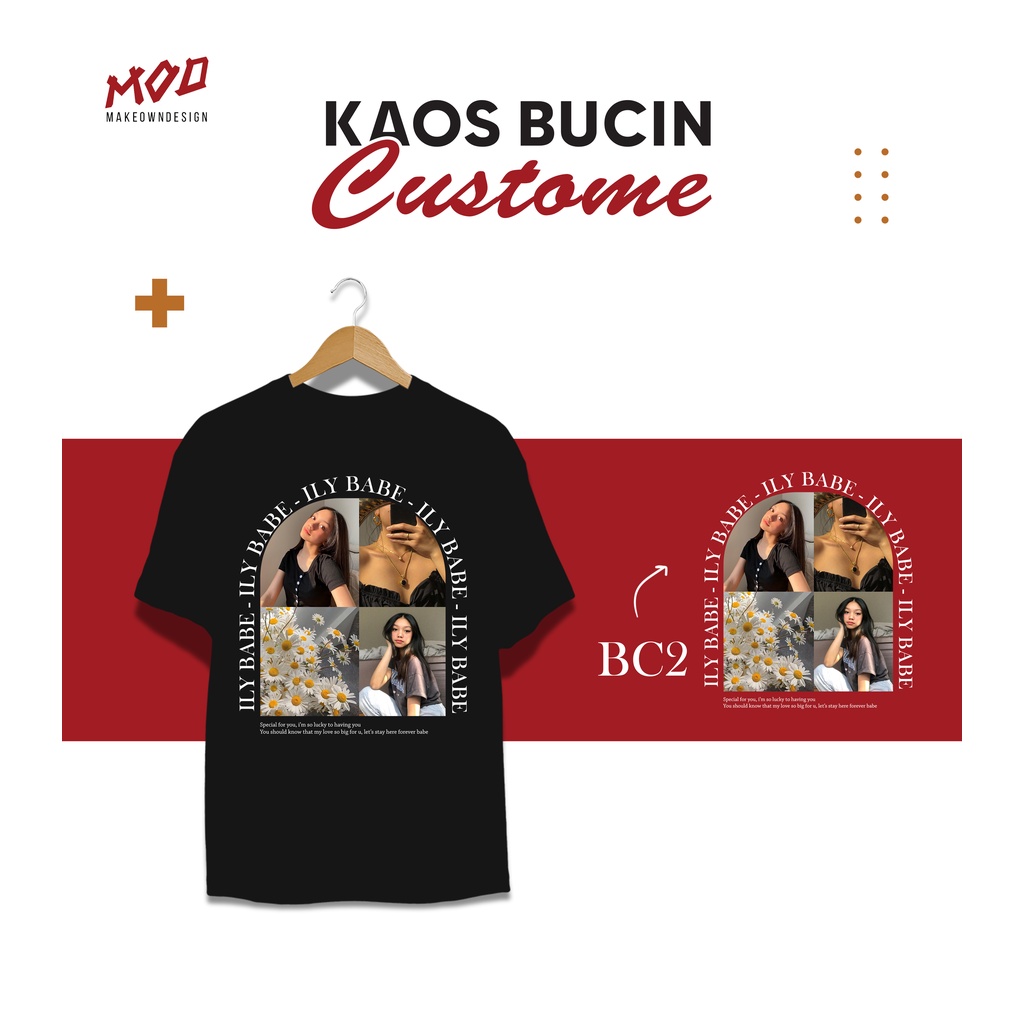 Jual TSHIRT ILY BABE ( BC 2 ) DESAIN ESTETIK CUSTOM AESTHETIC | KAOS BUCIN  | SABLON DTF | BISA GANTI FOTO | KAOS CUSTOM COUPLE | Shopee Indonesia