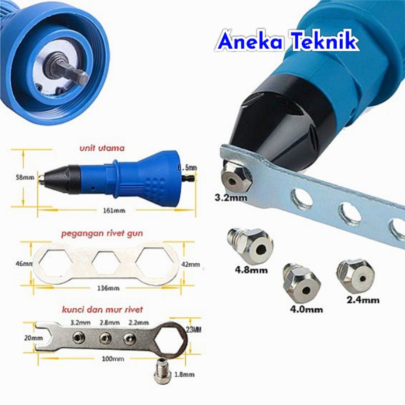 Jual Electric Rivet Gun / Tang Rivet Adapter Bor | Shopee Indonesia