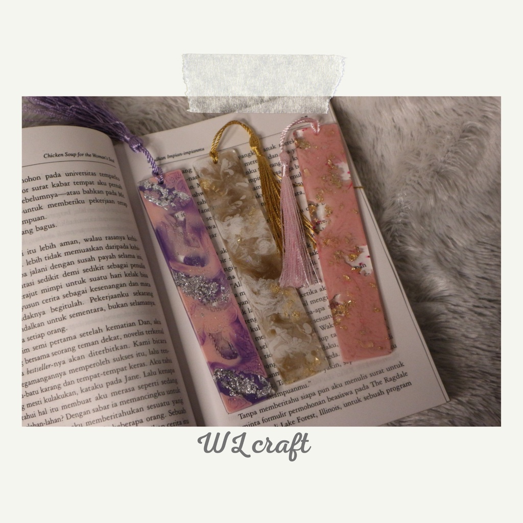 Jual Pembatas Buku Resin Custom Flower Resin Bookmark With Dried Flower