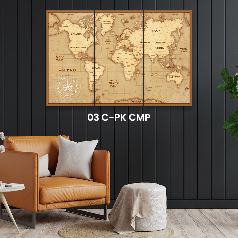 Jual AestheticProjects - 3 pcs Dekorasi Hiasan Dinding Poster Peta ...