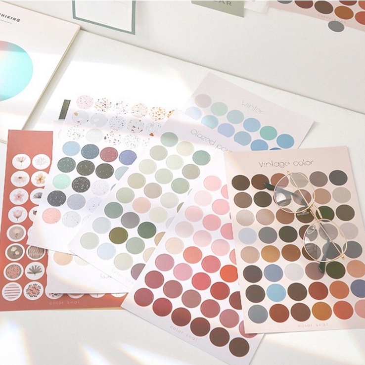 Jual Stiker Bulat/Dot Round Sticker Sticker Deco Aesthetic Untuk ...