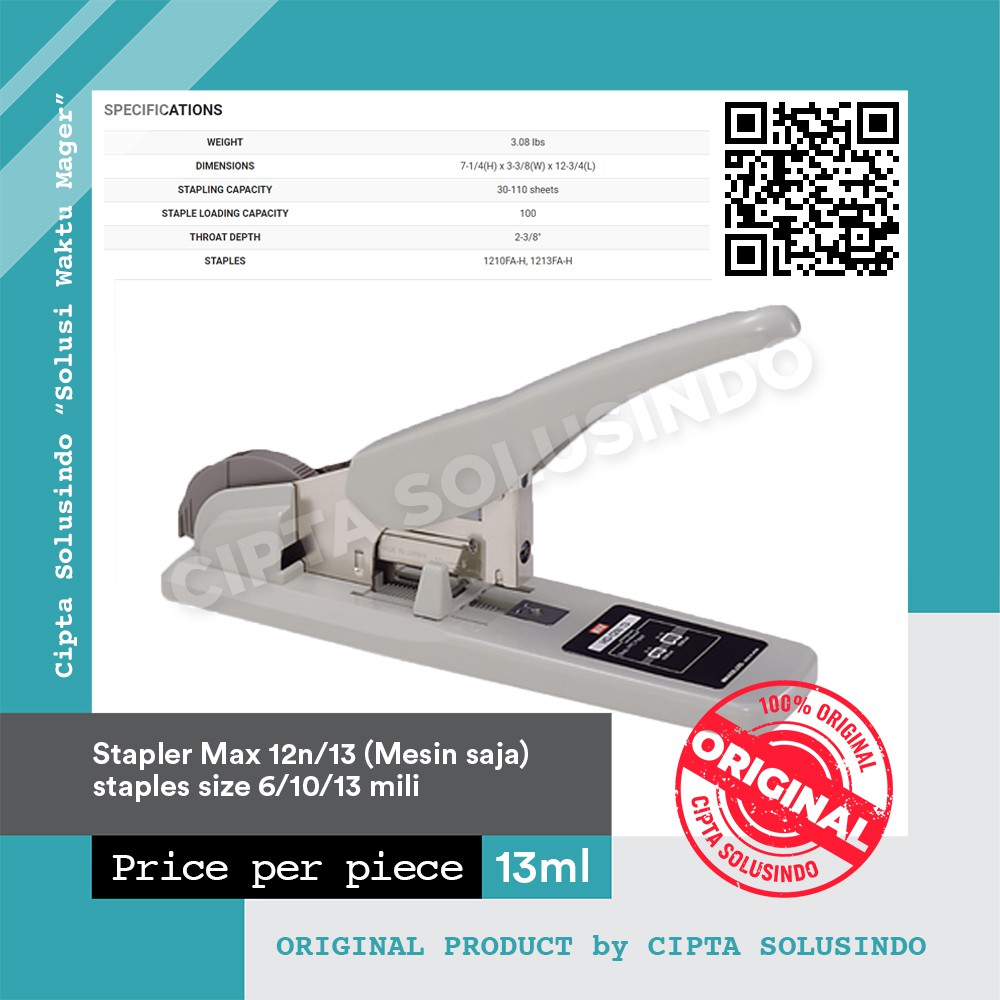 Jual stapler Max Heavy Duty Stapler HD12n/13 ( HD12n/13 ) Shopee Indonesia