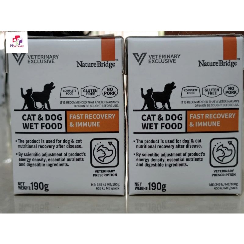 Jual FAST RECOVERY & IMMUNE CAT & DOG WET FOOD NATURE BRIDGE 190G