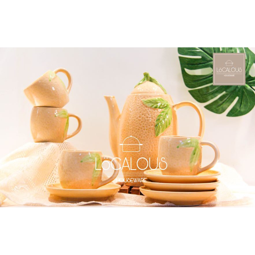 Jual Tea Set Sakato 10 Pcs Cangkir Teko Pisin Gelas Hadiah Pernikahan Gosend Only 3287