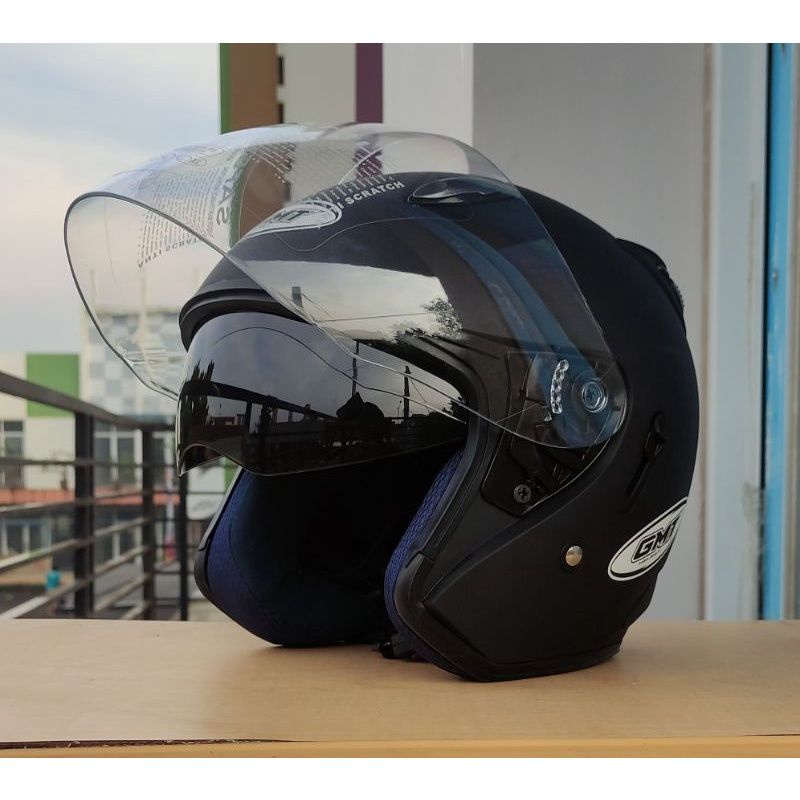 Jual Helm Sepeda Motor Half Face Double Visor Gmt Original Helm Pria