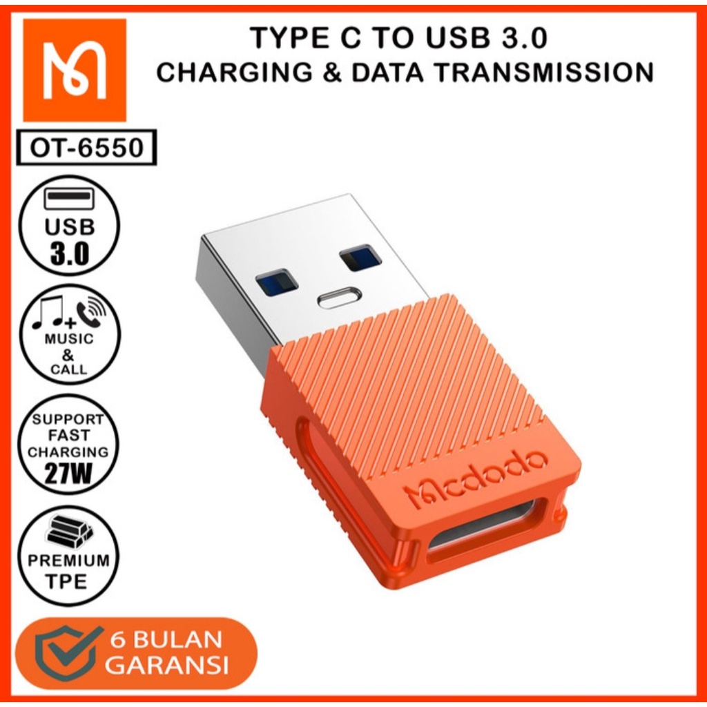 Jual Mcdodo Ot Converter Konektor Type C Female To Usb Male