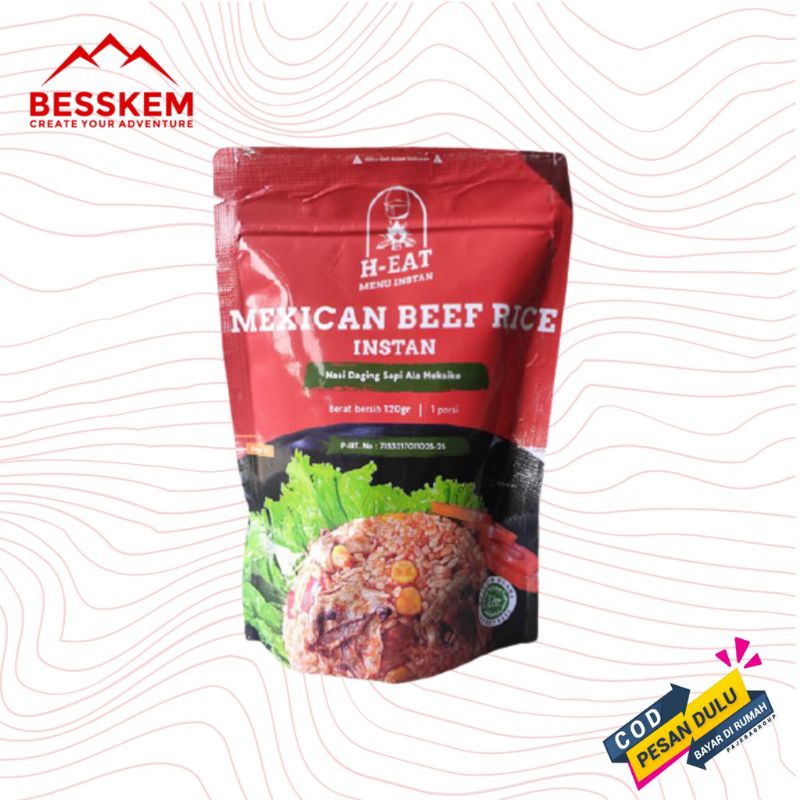 Jual H-EAT Mexican Beef Rice Nasi Instan Makanan Ransum Cepat Saji ...