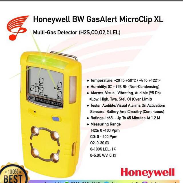 Honeywell BW MicroClip XL 4-Gas Monitor BW-MCXL, 54% OFF