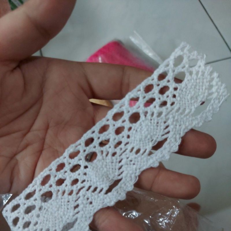 Jual renda rajut 01 putih ( 4cm) | Shopee Indonesia