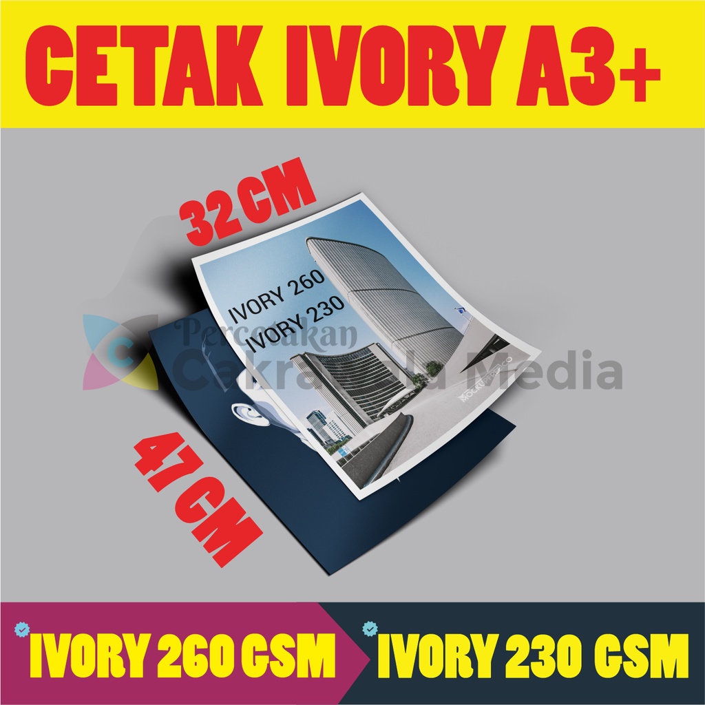 Jual PRINT CETAK A3+ IVORY / ART Carton 230/260GSM FULL COLOR | Shopee ...