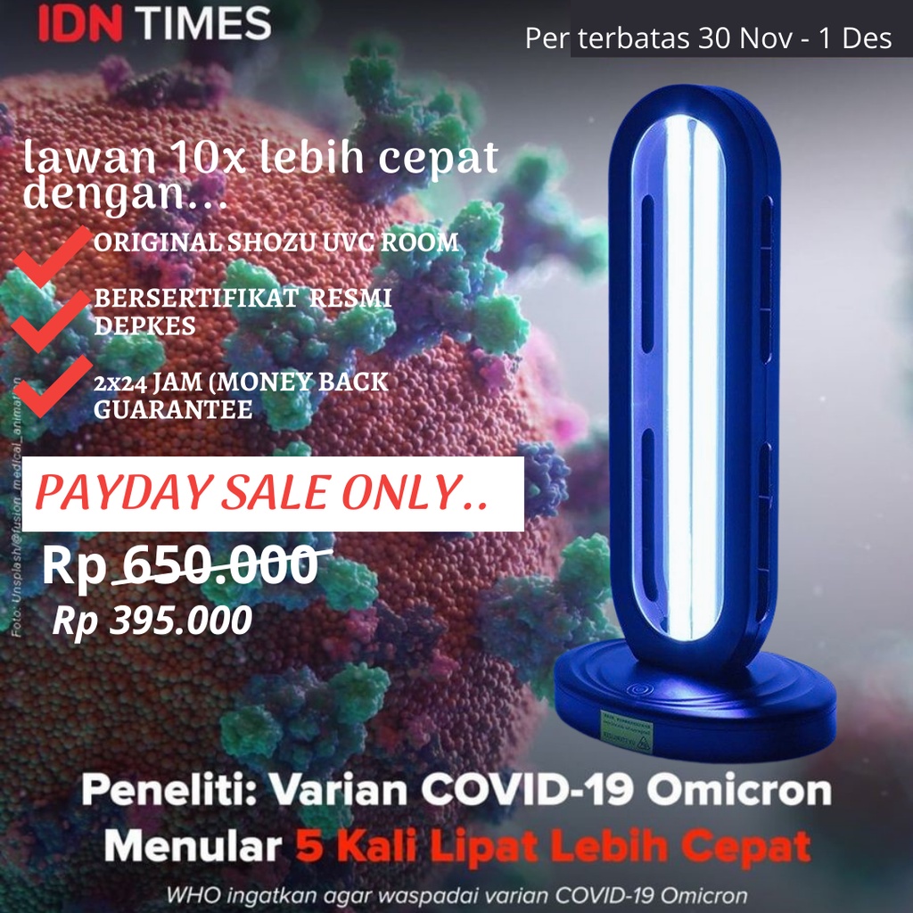 Jual UV Sterilizer Lamp Shozu Sertifikasi Internasional CE Teruji Lab ...