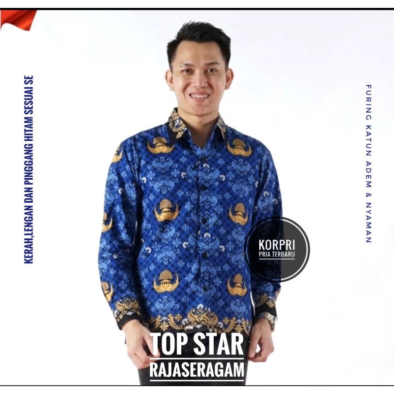 Jual Baju Seragam Korpri Terbaru Pgri Pria Kemeja Hem Panjang Batik Pns