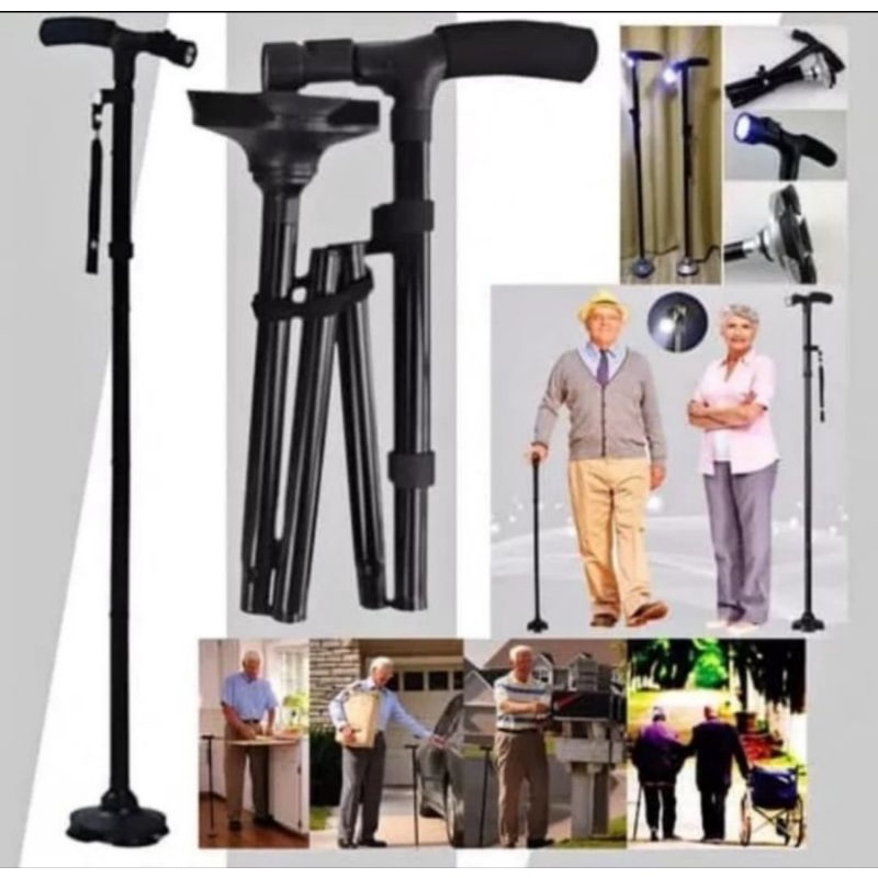 Jual Trusty cane alat tongkat bantu jalan manula lipat lampu led ...