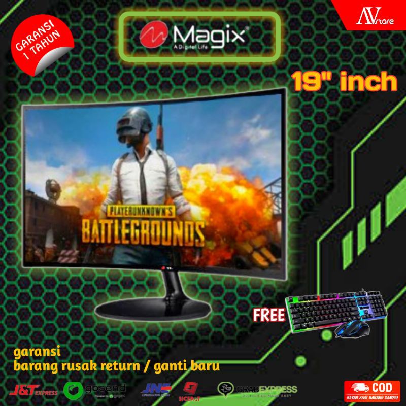 Jual MONITOR PC GAMING KOMPUTER DISPLAY LED 19 INCH MAGIX + KEYBOARD ...