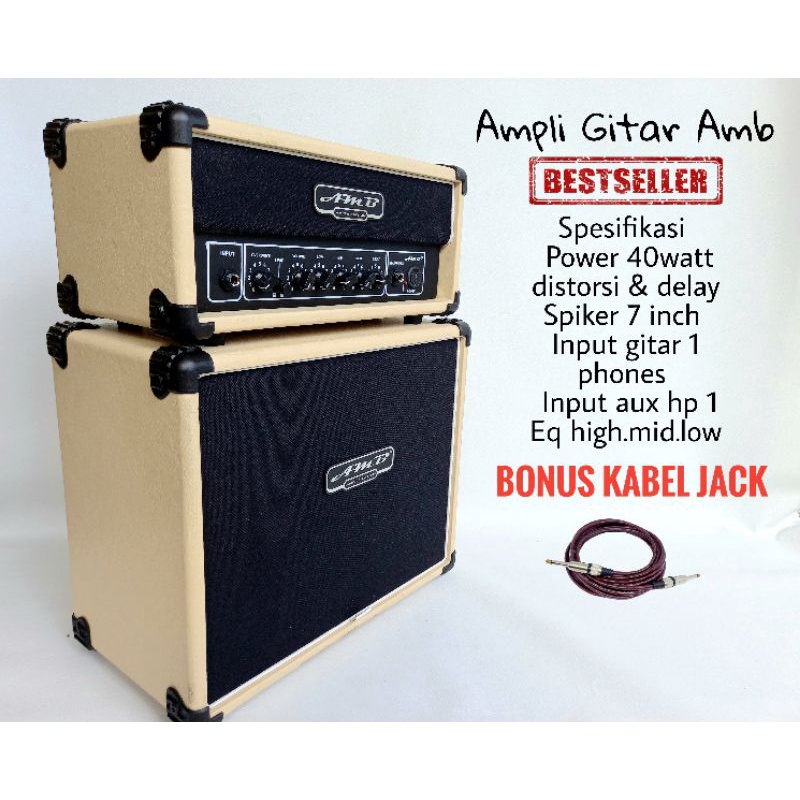 Jual Ampli Gitar Head Cabinet Amb Input Termurah Bonus Kabel Jack Bergaransi Thn