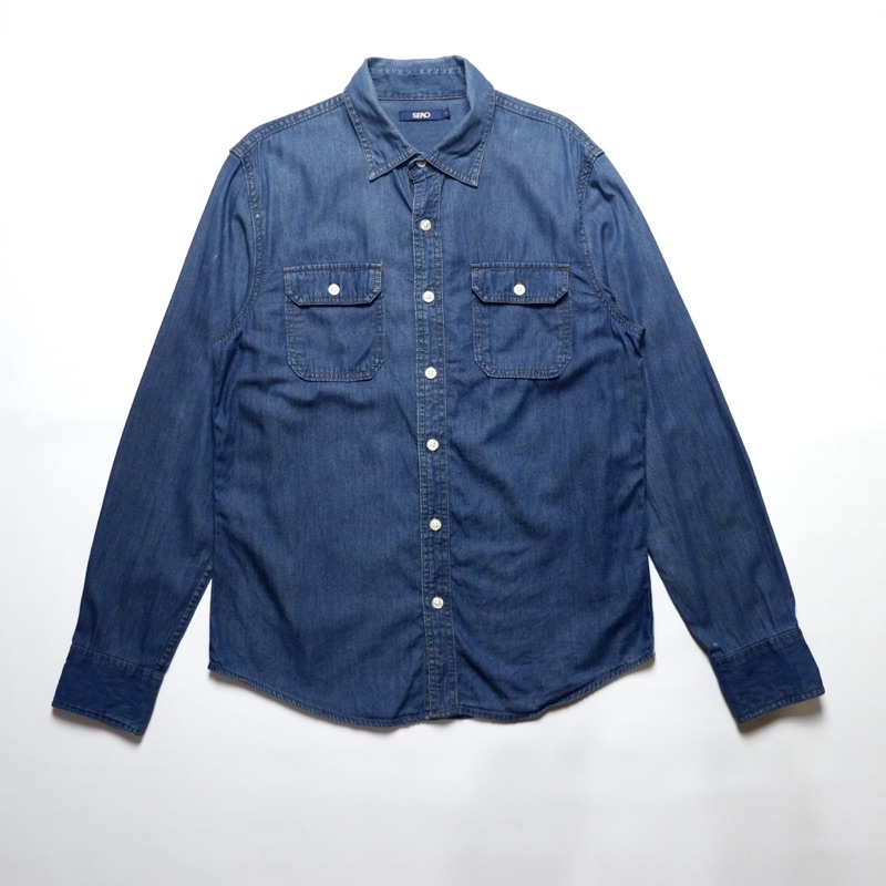 Jual SPAO Chambray Denim Shirt / Kemeja Original Shopee Indonesia