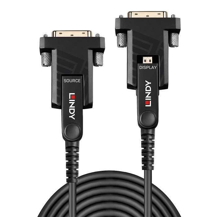 LINDY Kabel Micro HDMI 30m Cable Fiber Optic 3in1 Micro Hdmi HDMI DVI 18G HDR10 HDCP 38322
