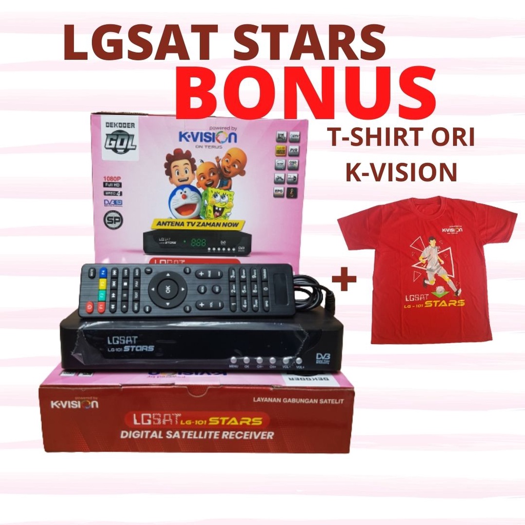 Jual Receiver KVision LGSAT STARS BONUS TShirt Ori KVision Shopee