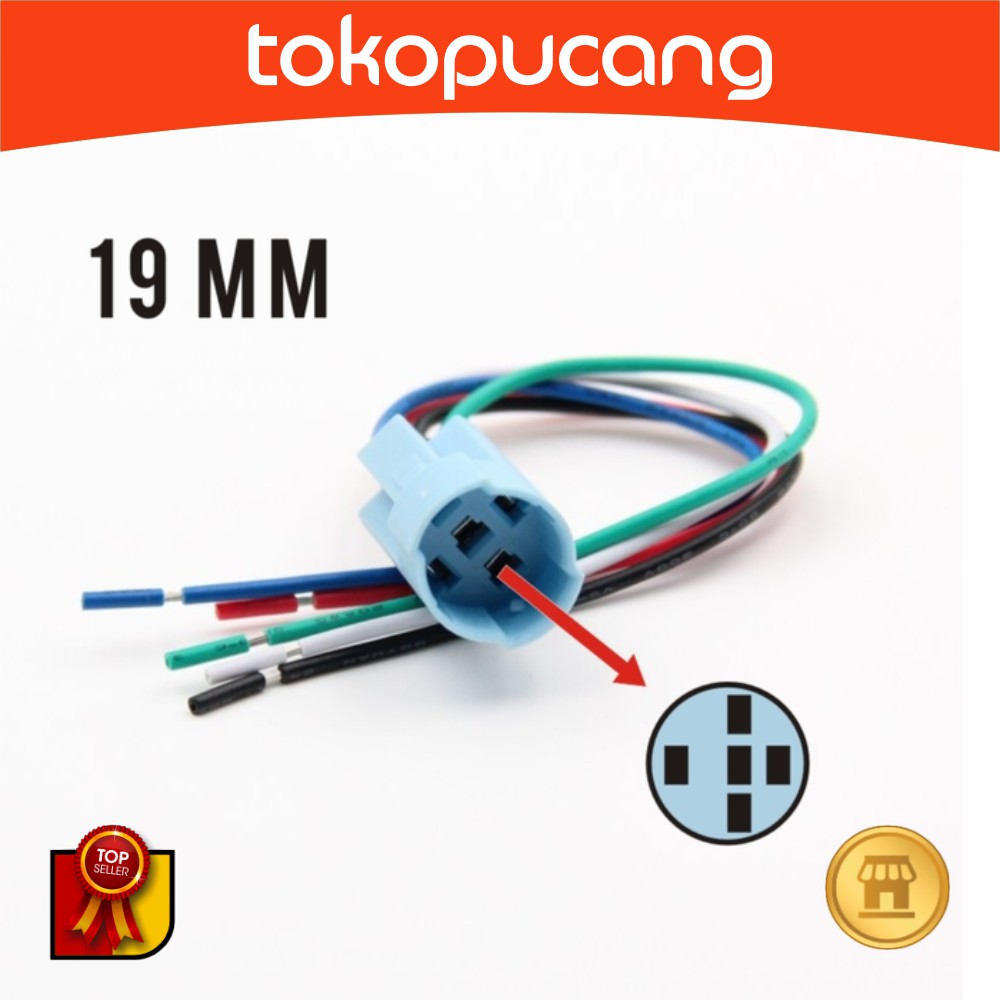 Jual Socket Push On Button 19mm Konektor Kabel Metal Switch Connector ...