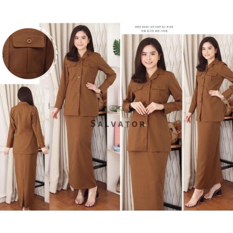 Jual Baju Kerja Pns Wanita Warna Khaki Warna Tuablezer Dinas Pns Baju Wanita Baju Pdh 