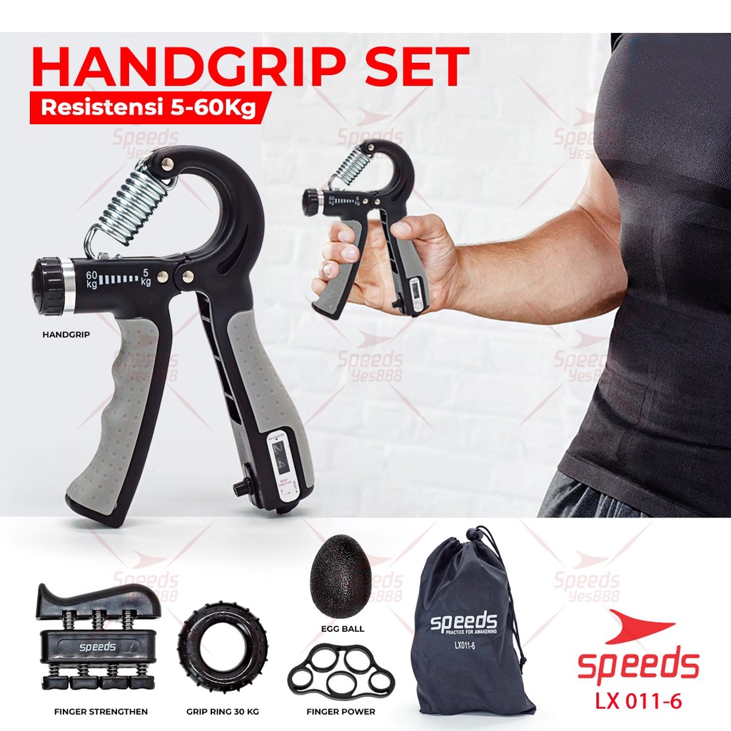 Jual Speeds Fitness Kekuatan Tangan Portabel Handgrip Set 5in1 Alat