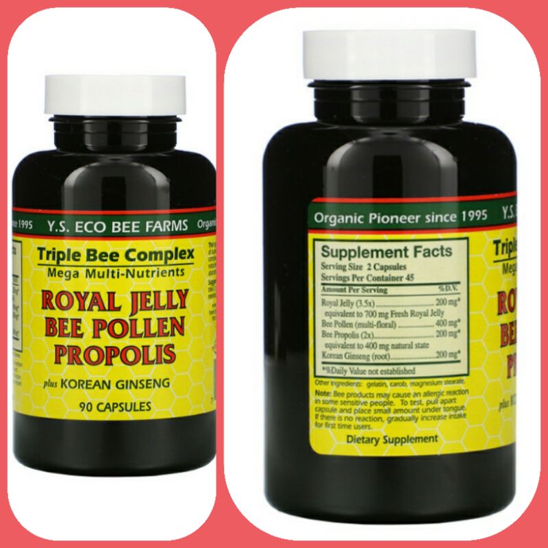 Jual Triple Bee Complex Royal Jelly Bee Pollen Propolis With Ginseng ...