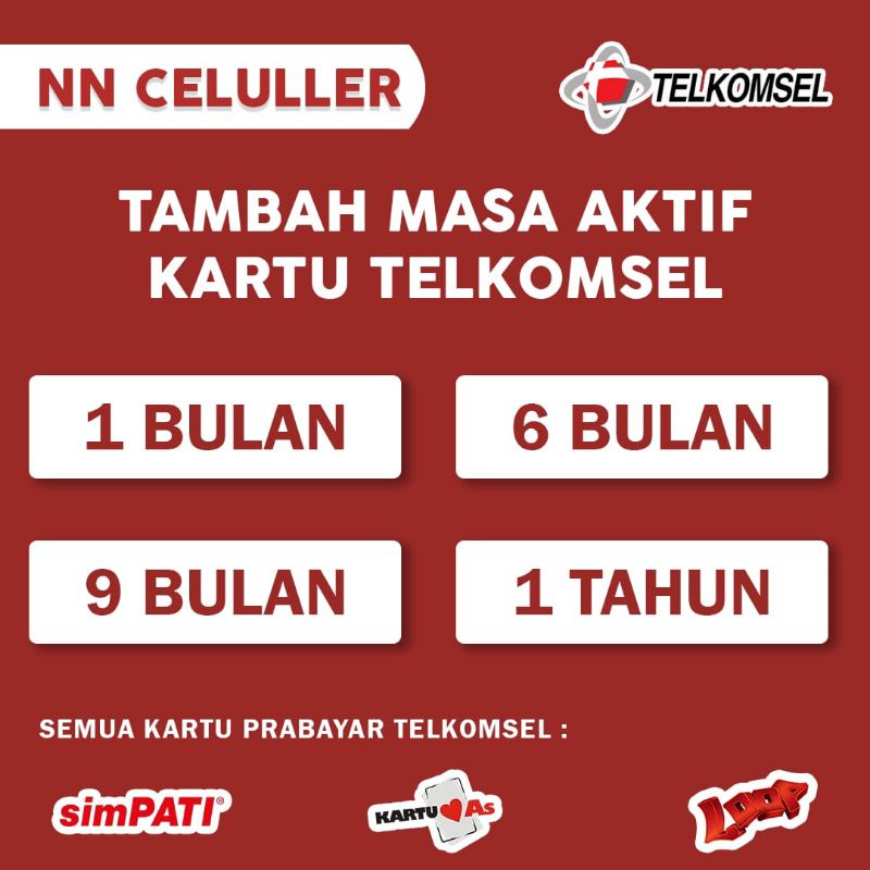 Jual TAMBAH MASA AKTIF TSEL 1 BULAN - 6BULAN - 1TAHUN | Shopee Indonesia