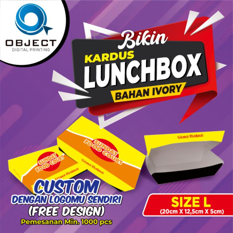 Jual Paper Lunch Box Size L Box Makanan Food Packaging Bisa Custom