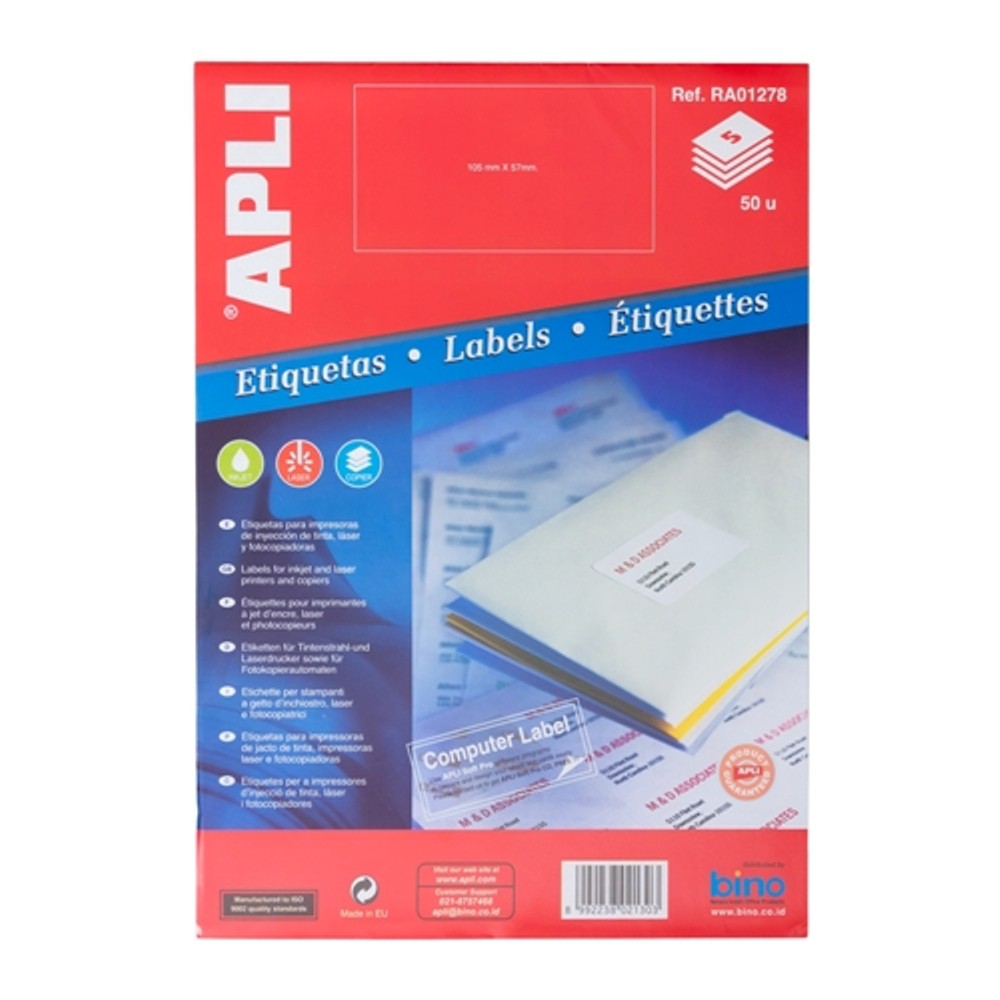 Jual APLI Stiker Label Nama 5 Lembar Ukuran 105 x 57 cm / Stiker Kertas ...