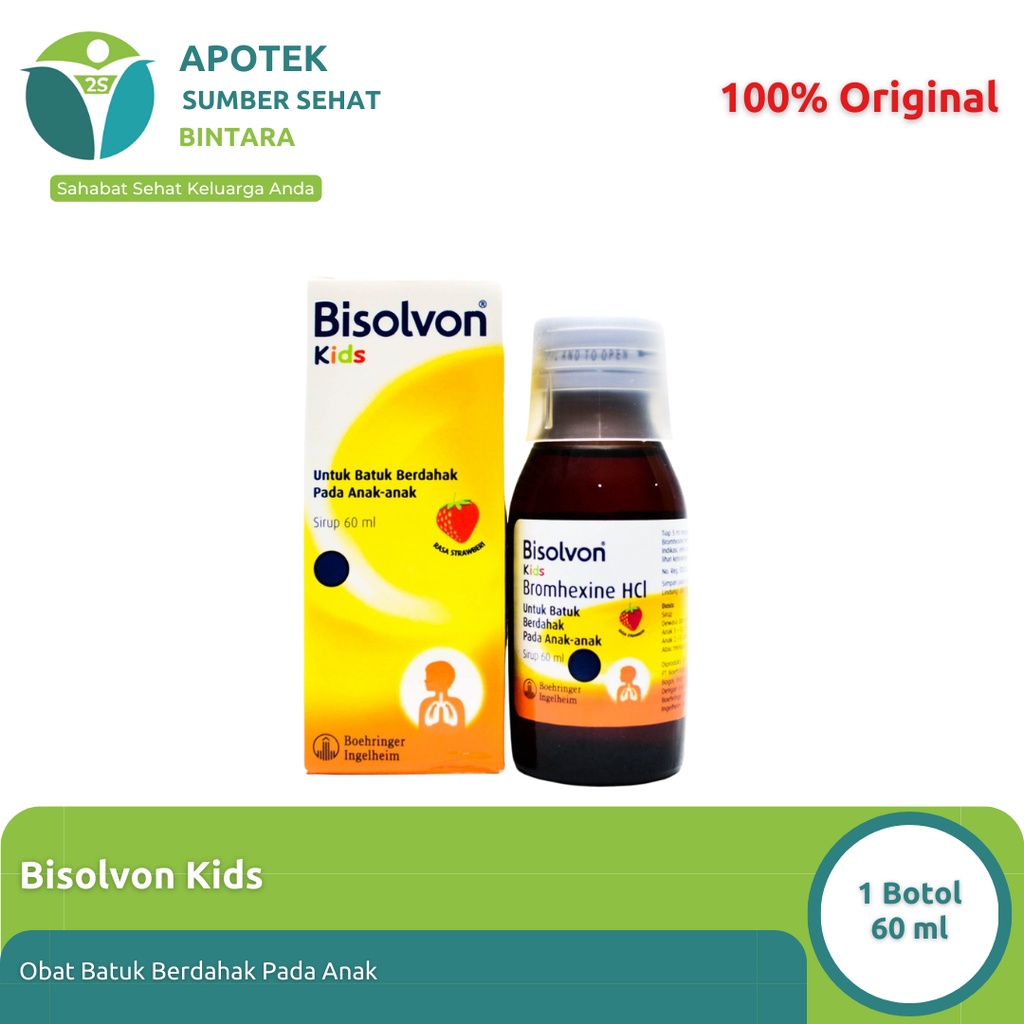 Jual Bisolvon Kids Sirup Obat Batuk Berdahak Anak 60 Ml | Shopee Indonesia