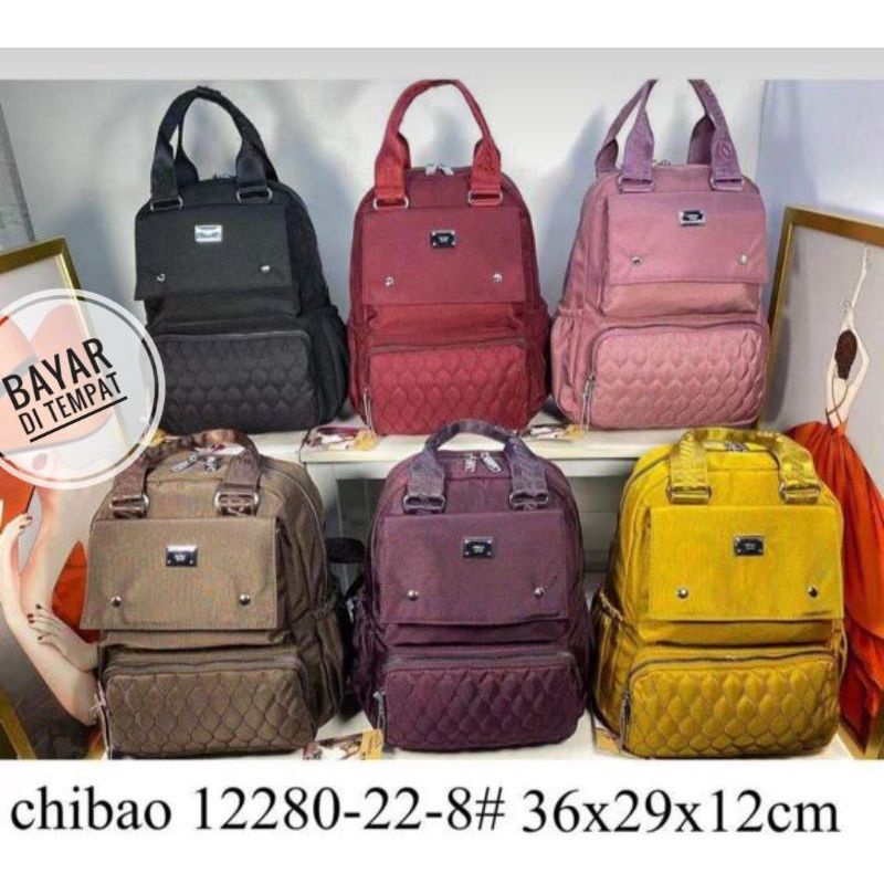 Tas chibao 122800 tas laptop wanita ransel dan jinjing tas ransel 2in1