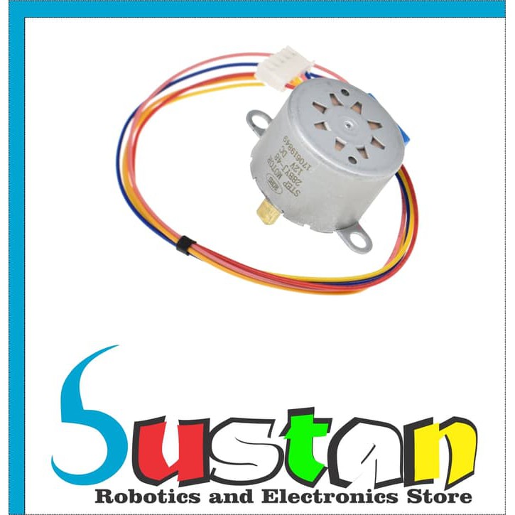 Jual Stepper Motor 28BYJ-48 12v 5 Line Wire 4 Phase Reduction Step Gear ...