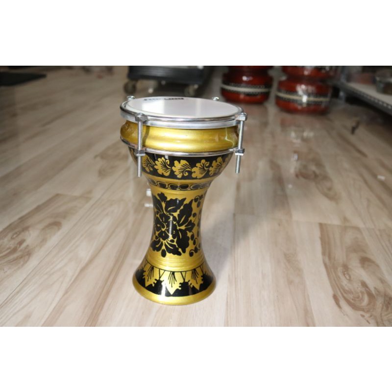 Jual Darbuka 6 inch Dumbuk Pinggang Marawis Batik Gold Hitam 6 inchi
