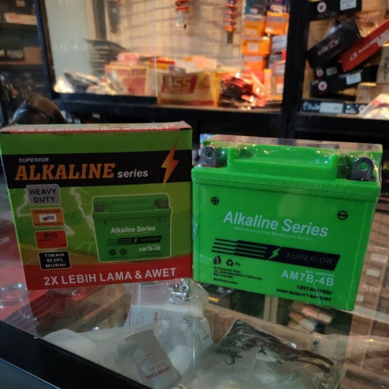 Jual Aki Alkaline AM7B-4B untuk Yamaha Scorpio atau Untuk Honda Tiger