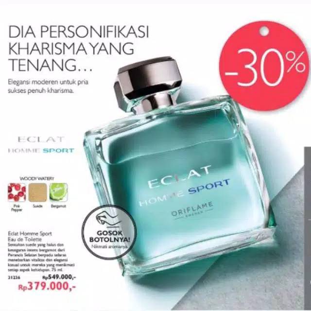 Jual Parfum Oriflame Eclat Homme Sport Shopee Indonesia