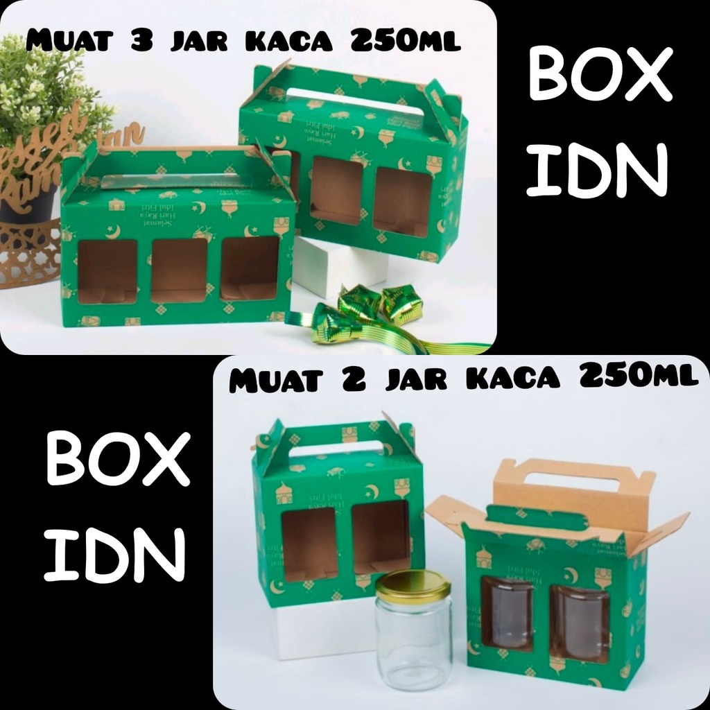 Jual Green Box Lebaran 2 jar 250ml kaca Box lebaran 3 jar 250ml Box ...