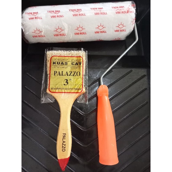 Jual BAK CAT+KUAS ROLL 9 INCHI+KUAS KAYU 3 INCHI*PAKET | Shopee Indonesia