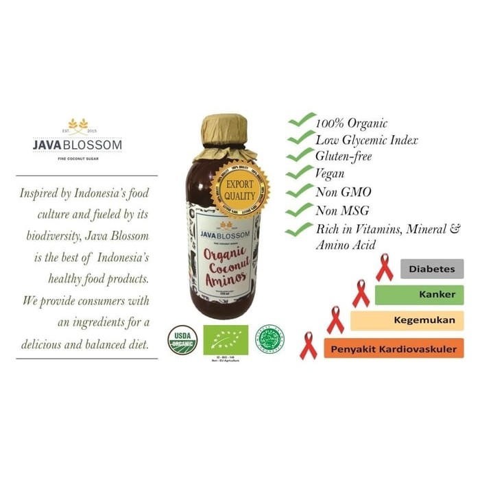 Jual Java Blossom Organic Coconut Aminos 250ml | Shopee Indonesia