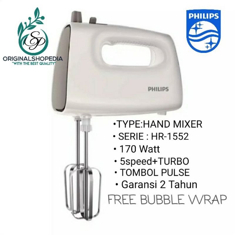 Jual Hand Mixer Philips Hr1552 Mixer Tangan Pengaduk Adonan Kue Roti