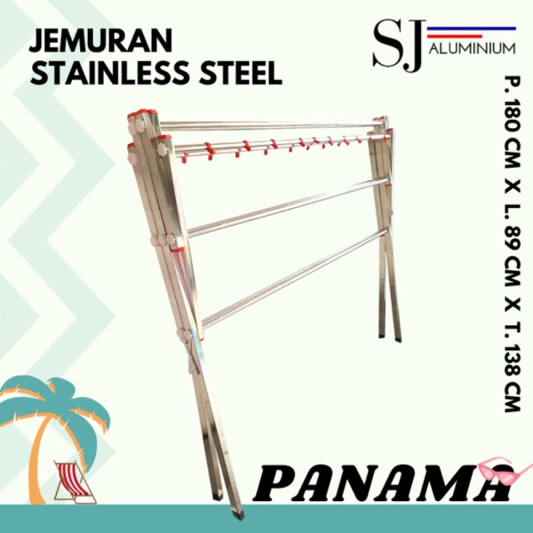 Jual Laundry Jemuran Baju Pakaian Stainless Steel Panama Palang