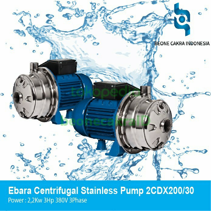Jual Pompa Air Ebara 2CDX200/30 3HP 380V Centrifugal Pump Stainless ...