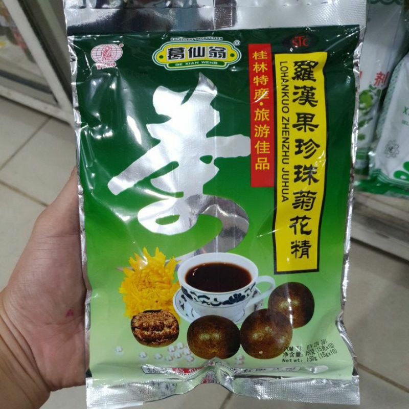 Jual lo han kuo zhen zhu ju hua sachet 罗汉果珍珠菊花 1 bungkus 150gr (15gr ...