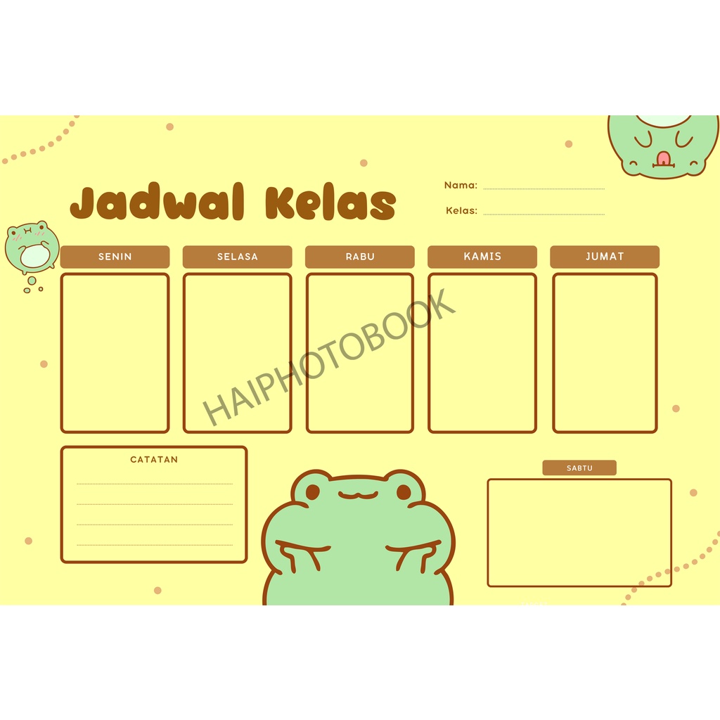 Jual JADWAL PELAJARAN ANAK / SCHOOL TIMETABLE / POSTER PELAJARAN / WiPE ...