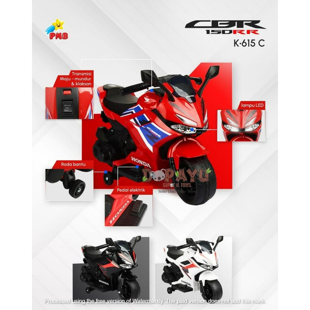 Jual MAINAN ANAK MOTOR AKI HONDA CBR K 615 C LISENSI PMB K615C LICENSED