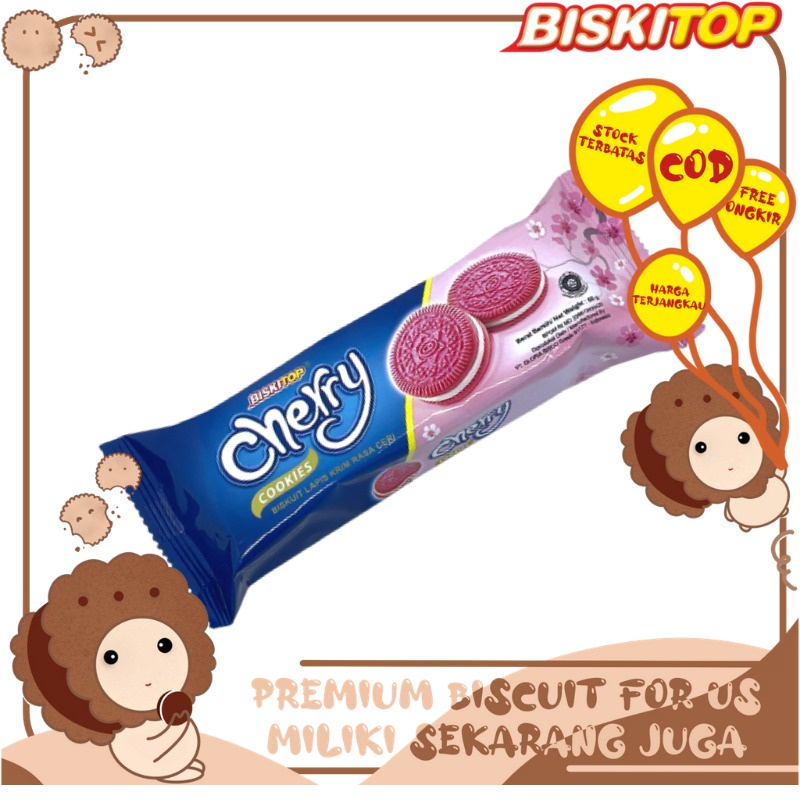 Jual BISKITOP - CHERRY COOKIES 50g Biskuit Anak Dewasa Enak Rasa Buah ...