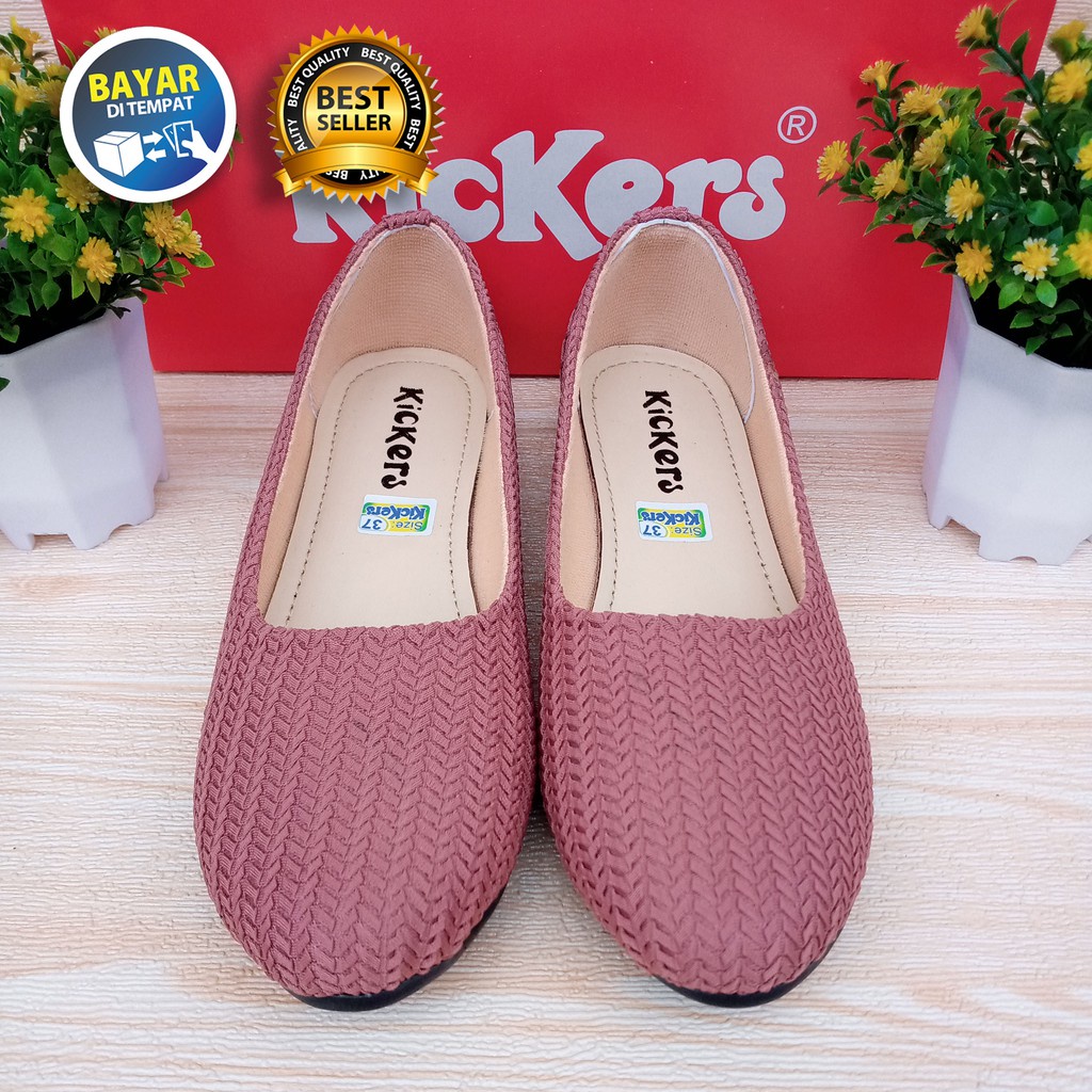 Jual Cod Sepatu Rajut Kickers Size 37-40 FlatShoes Balet Terlaris ...