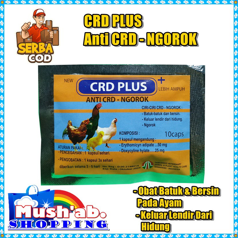 Jual Obat Ayam / Vitamin Ayam CRD PLUS 10 caps Atasi masalah pernafasan ...