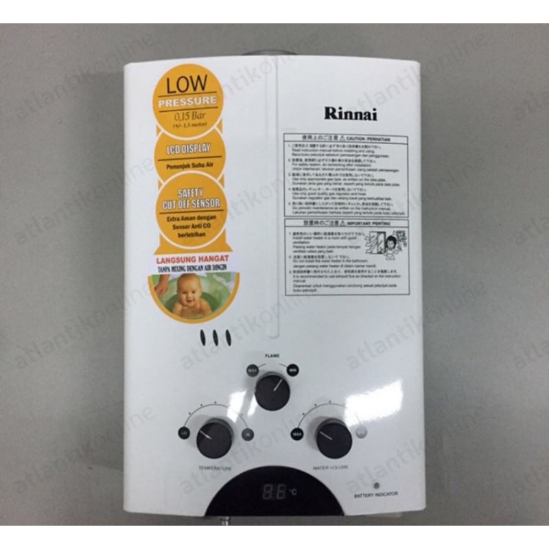Jual WATER HEATER GAS RINNAI REU-5CFC 5 LITER GARANSI RESMI | Shopee  Indonesia