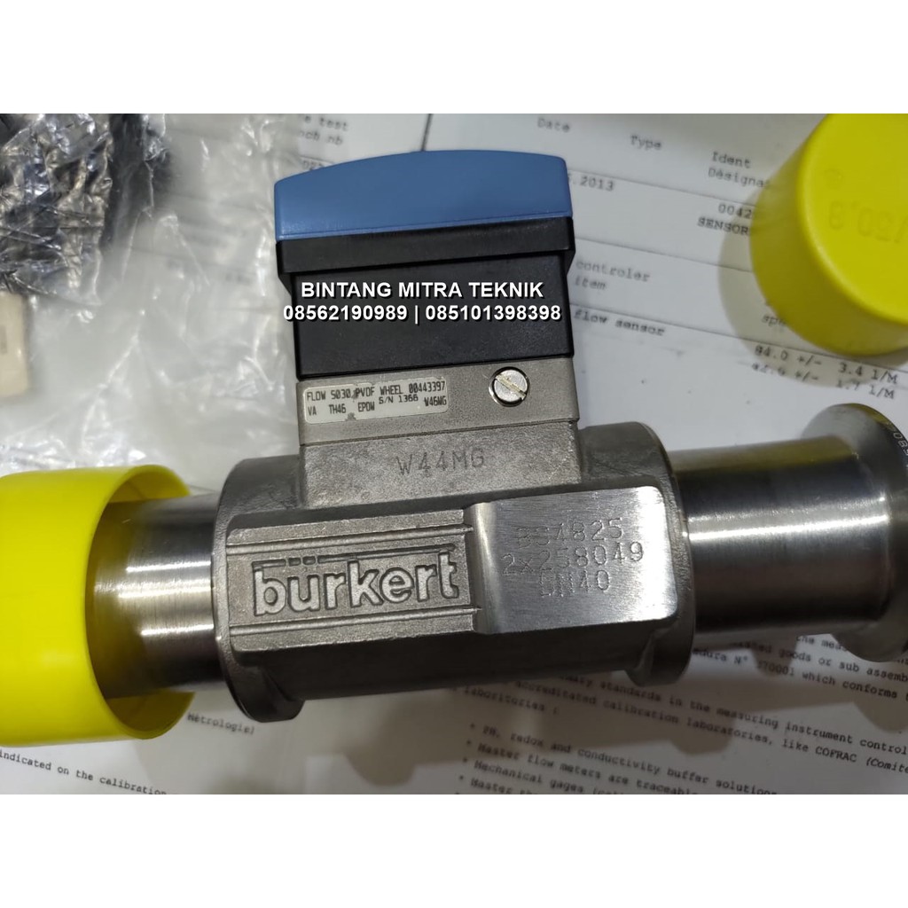 Jual BURKERT FLOW METER SE30/8030 WITH PADDLE WHEEL S030 SS316L DN40 1.