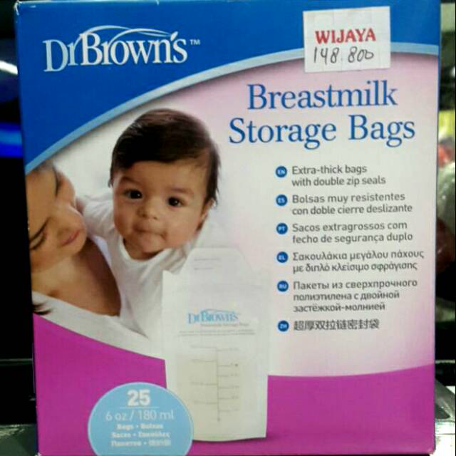 Jual Dr. Brown's Breastmilk Storage Bag (6oz - 180ml), 25-Pack